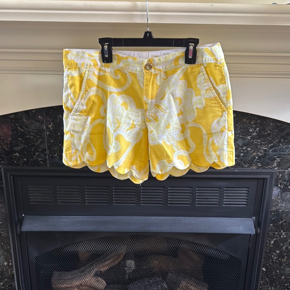 Lilly Pulitzer Yellow and White Bermuda Shorts
